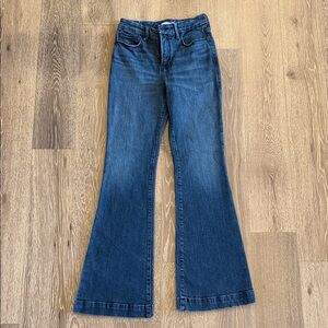 Good American Dark Blue Flare Jeans